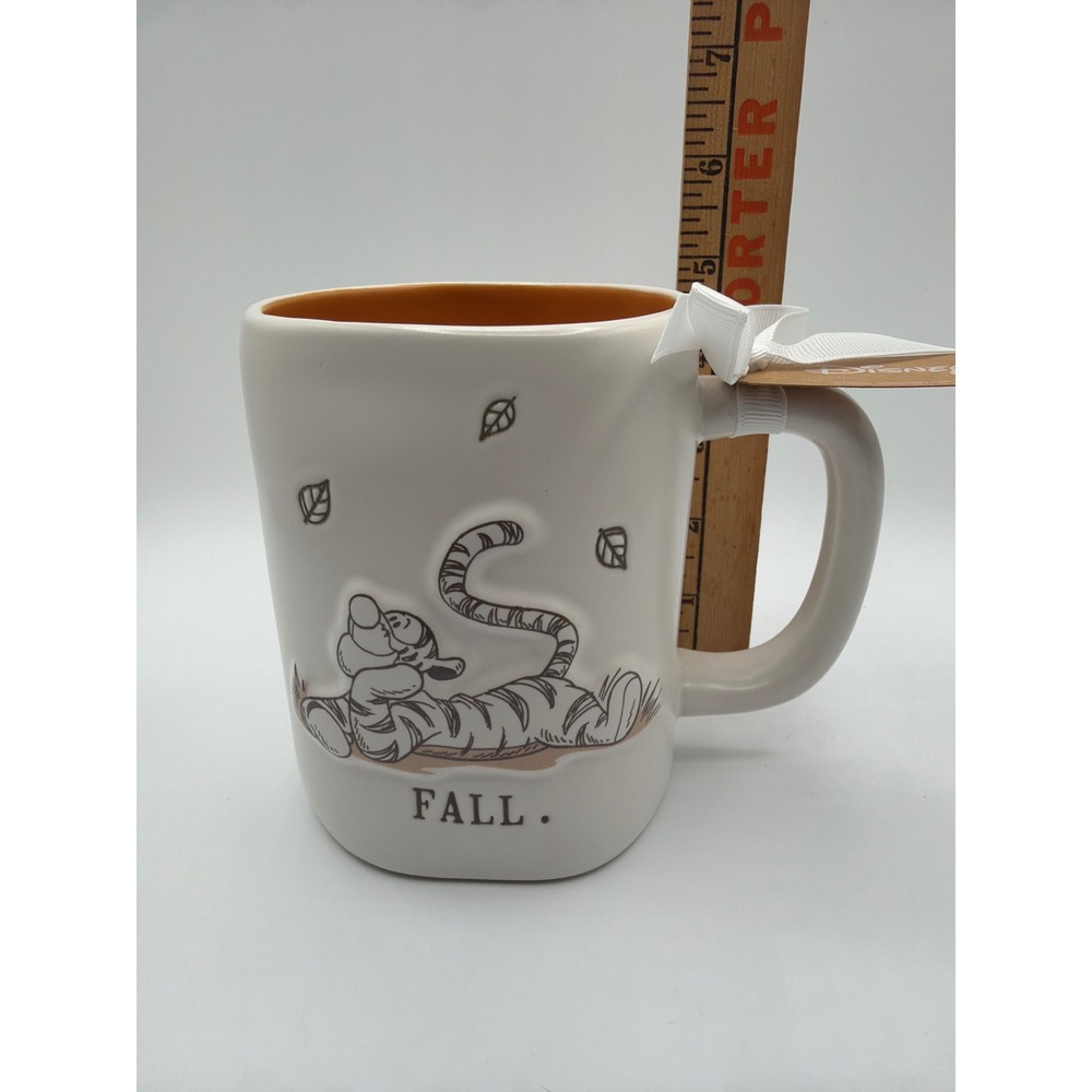 Rae Dunn Disney Winnie the Pooh Tigger FALL Mug Orange Interior